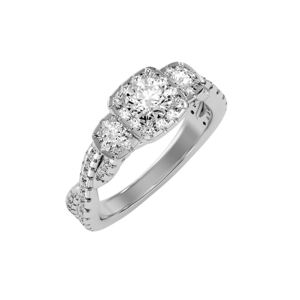 solitaire wedding engagement women ring 3dm render detail 3D print model_5