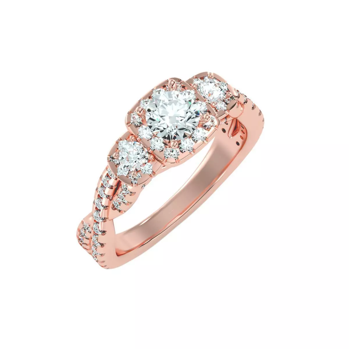 solitaire wedding engagement women ring 3dm render detail 3D print model_0