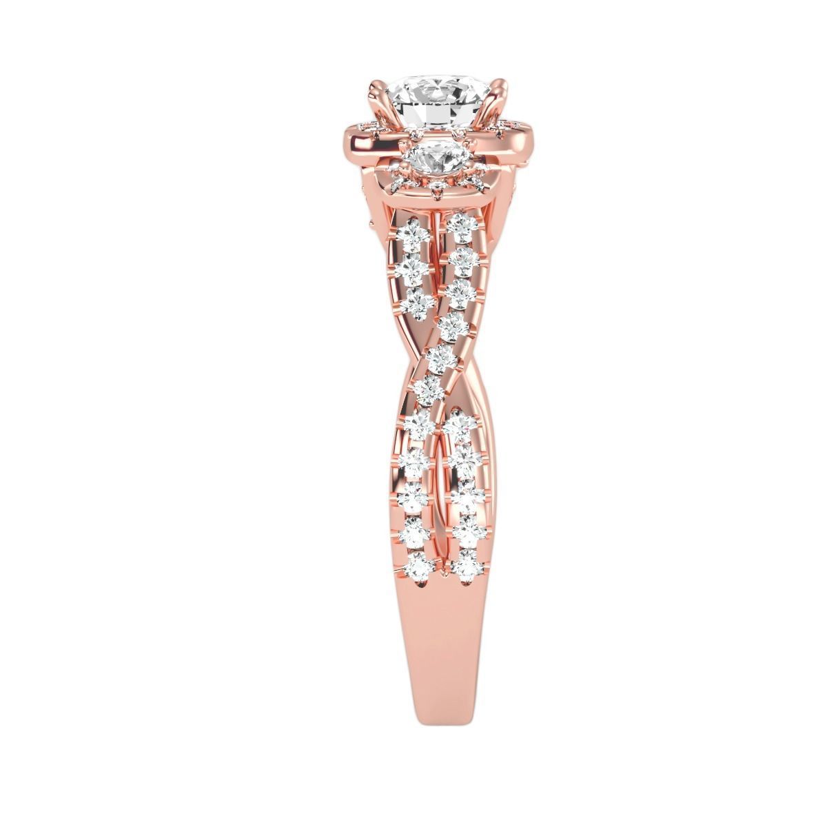 solitaire wedding engagement women ring 3dm render detail 3D print model_2