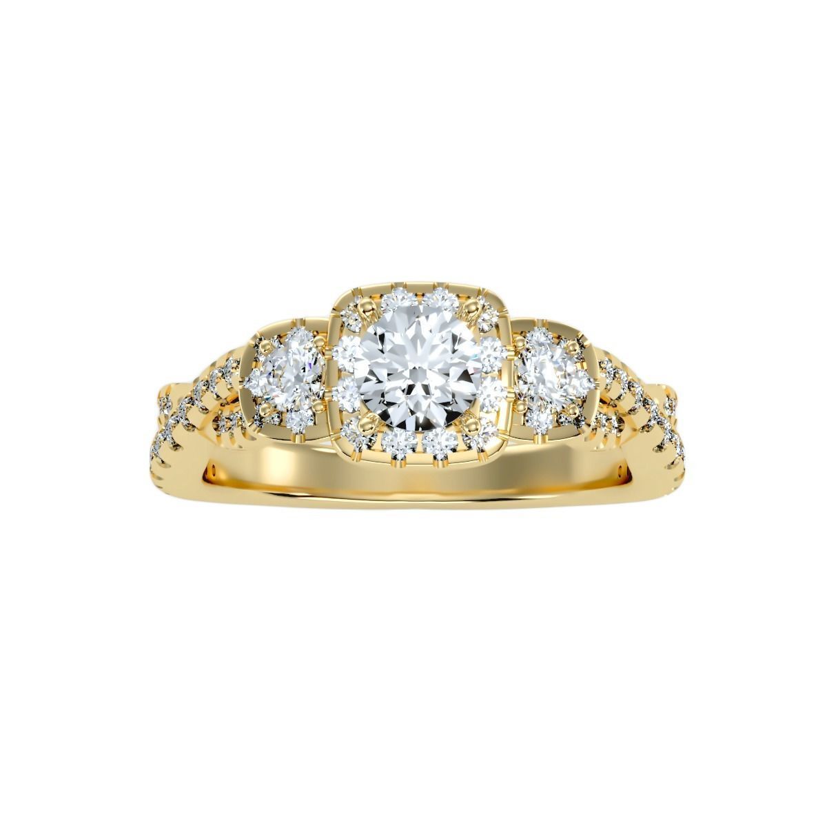 solitaire wedding engagement women ring 3dm render detail 3D print model_11