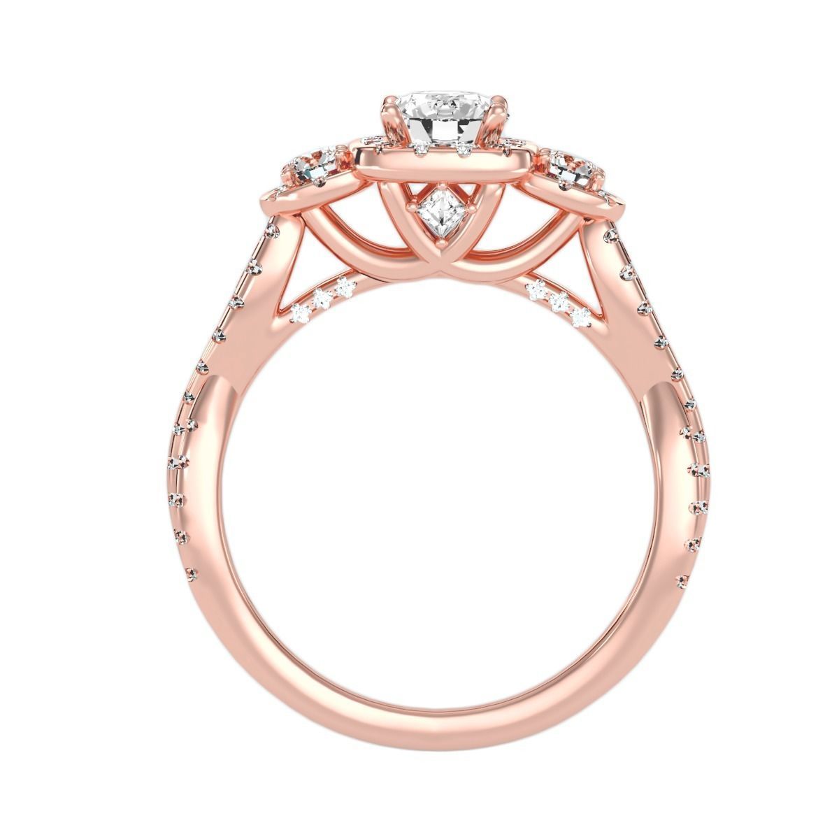 solitaire wedding engagement women ring 3dm render detail 3D print model_1