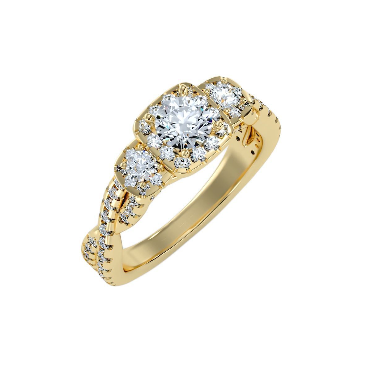 solitaire wedding engagement women ring 3dm render detail 3D print model_9
