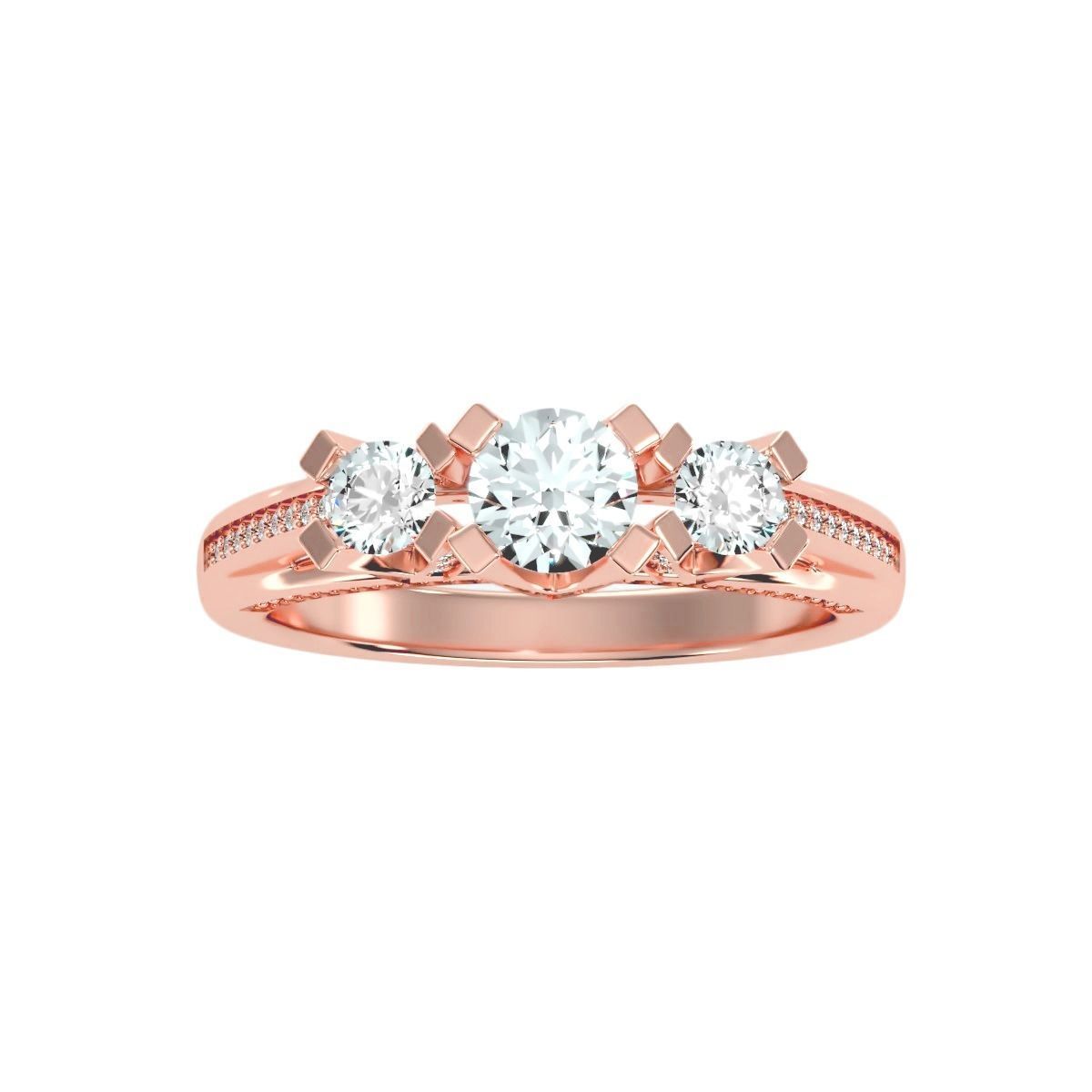 solitaire wedding engagement women ring 3dm render detail 3D print model_3