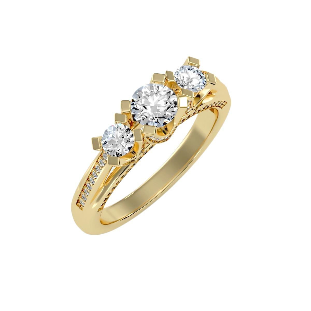 solitaire wedding engagement women ring 3dm render detail 3D print model_9