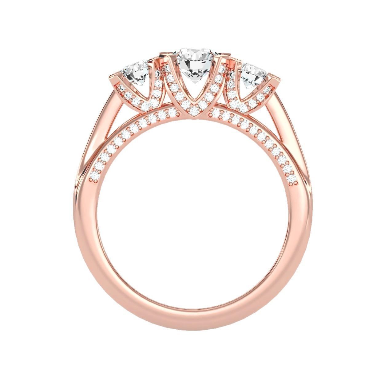 solitaire wedding engagement women ring 3dm render detail 3D print model_1