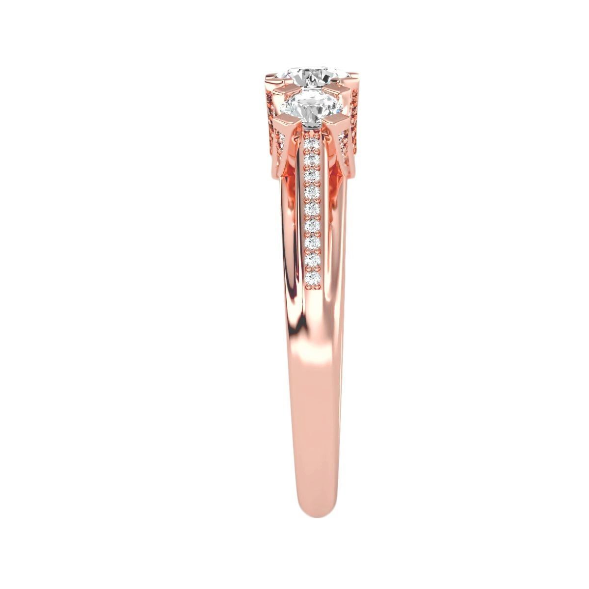 solitaire wedding engagement women ring 3dm render detail 3D print model_2