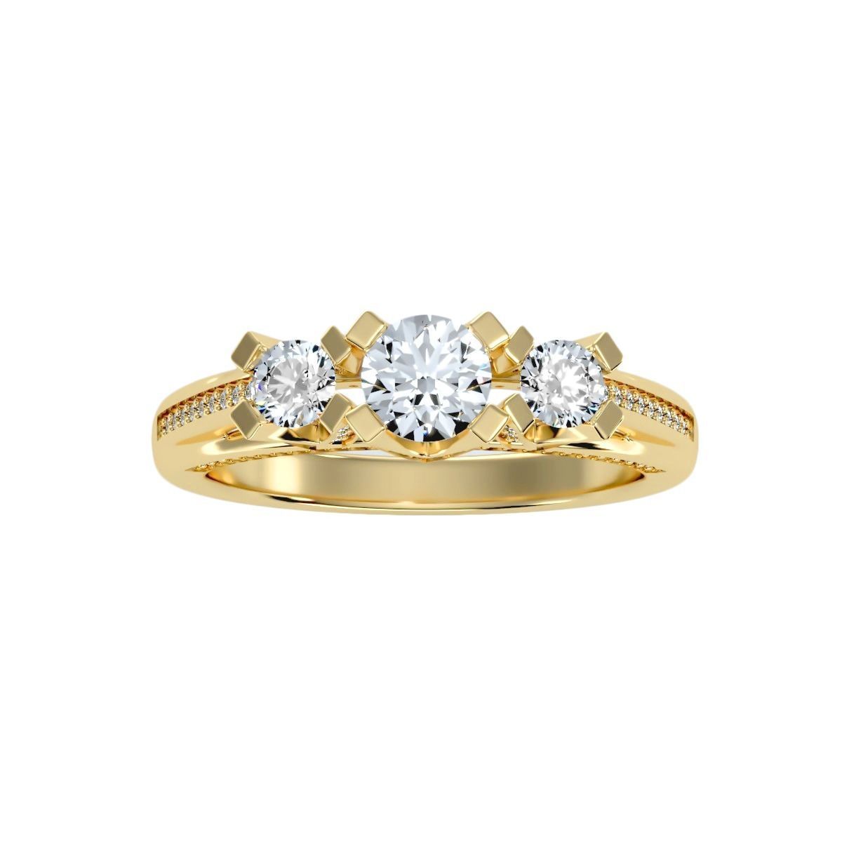 solitaire wedding engagement women ring 3dm render detail 3D print model_11