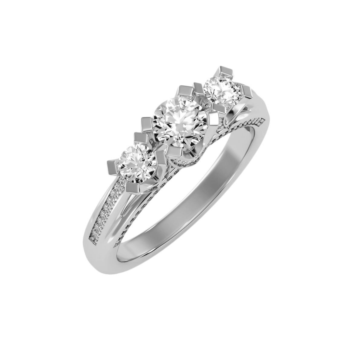solitaire wedding engagement women ring 3dm render detail 3D print model_5