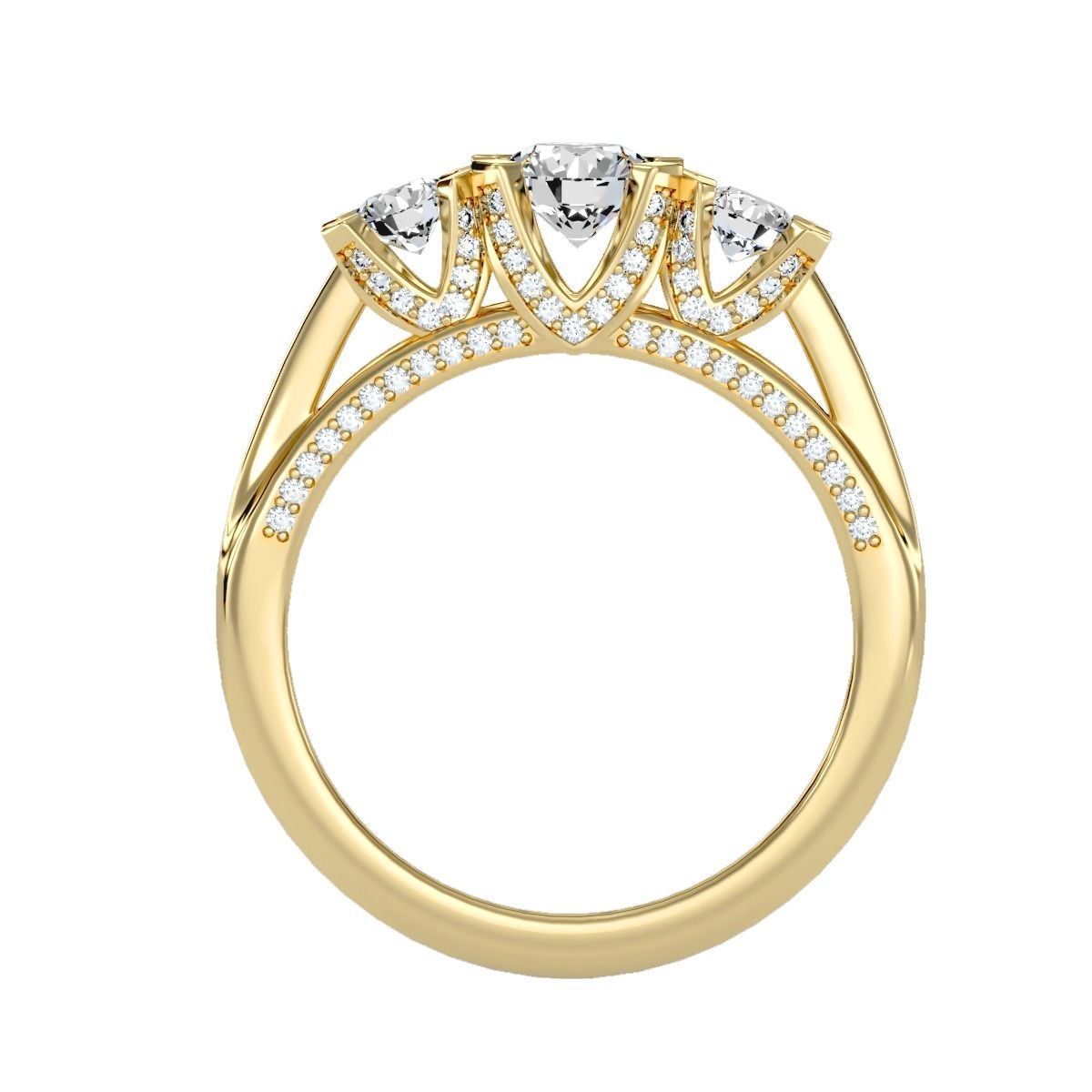 solitaire wedding engagement women ring 3dm render detail 3D print model_8