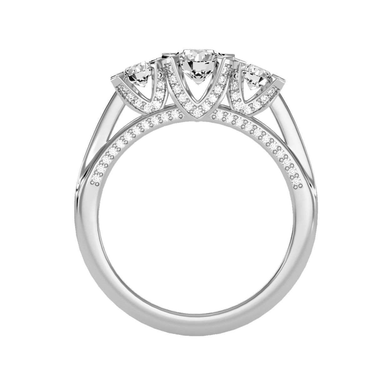 solitaire wedding engagement women ring 3dm render detail 3D print model_4