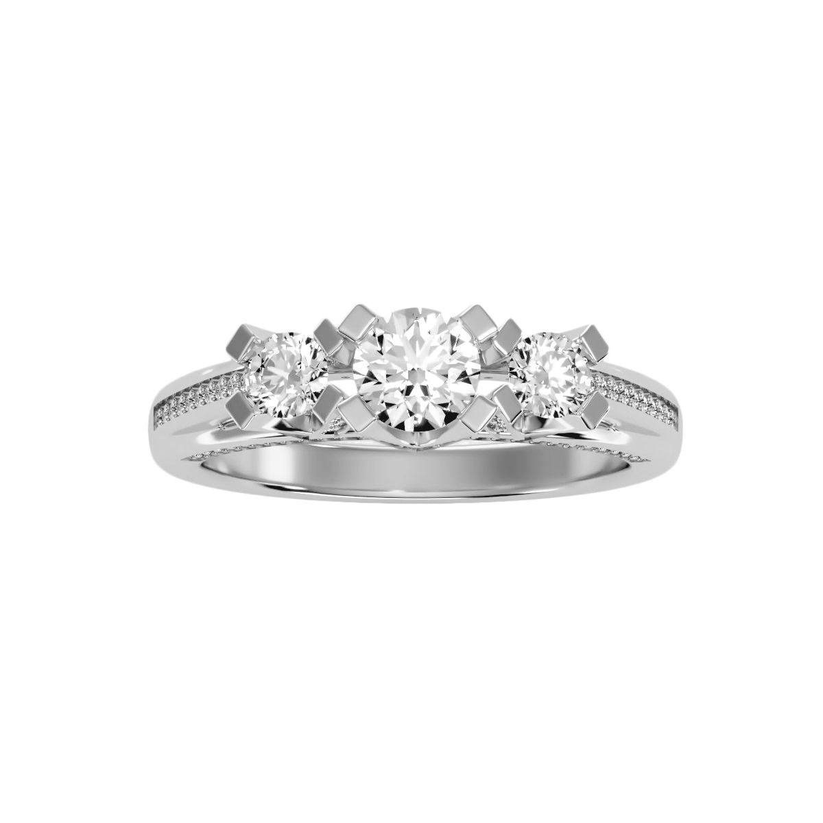 solitaire wedding engagement women ring 3dm render detail 3D print model_7