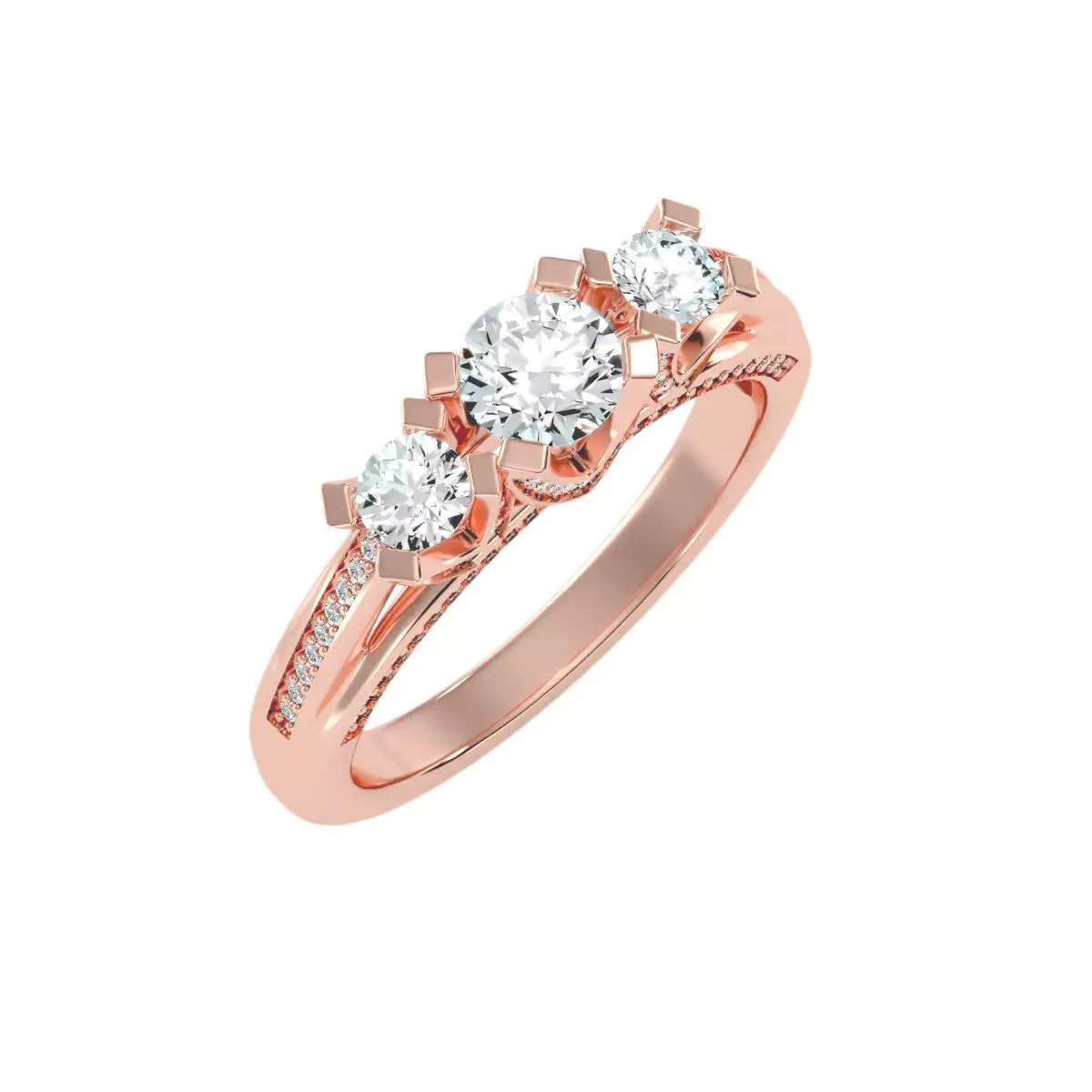 solitaire wedding engagement women ring 3dm render detail 3D print model_0