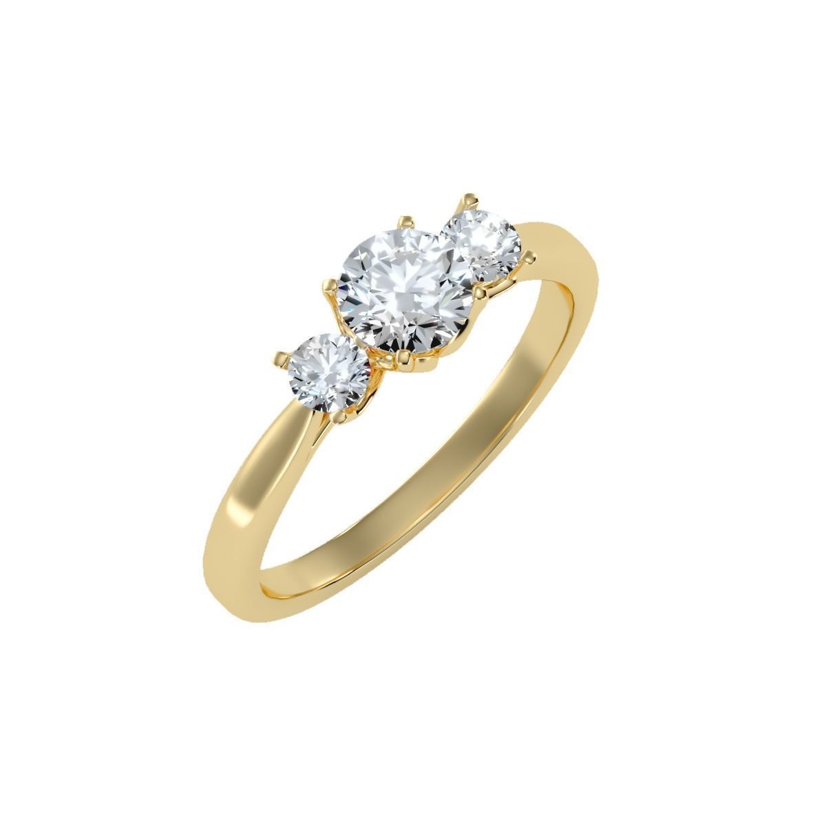solitaire wedding engagement women ring 3dm render detail 3D print model_9