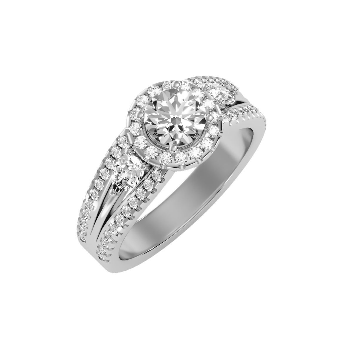 solitaire wedding engagement women ring 3dm render detail 3D print model_5