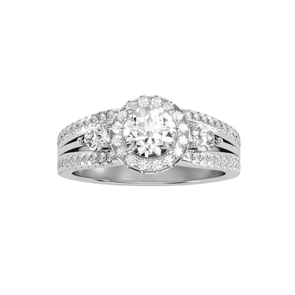 solitaire wedding engagement women ring 3dm render detail 3D print model_7