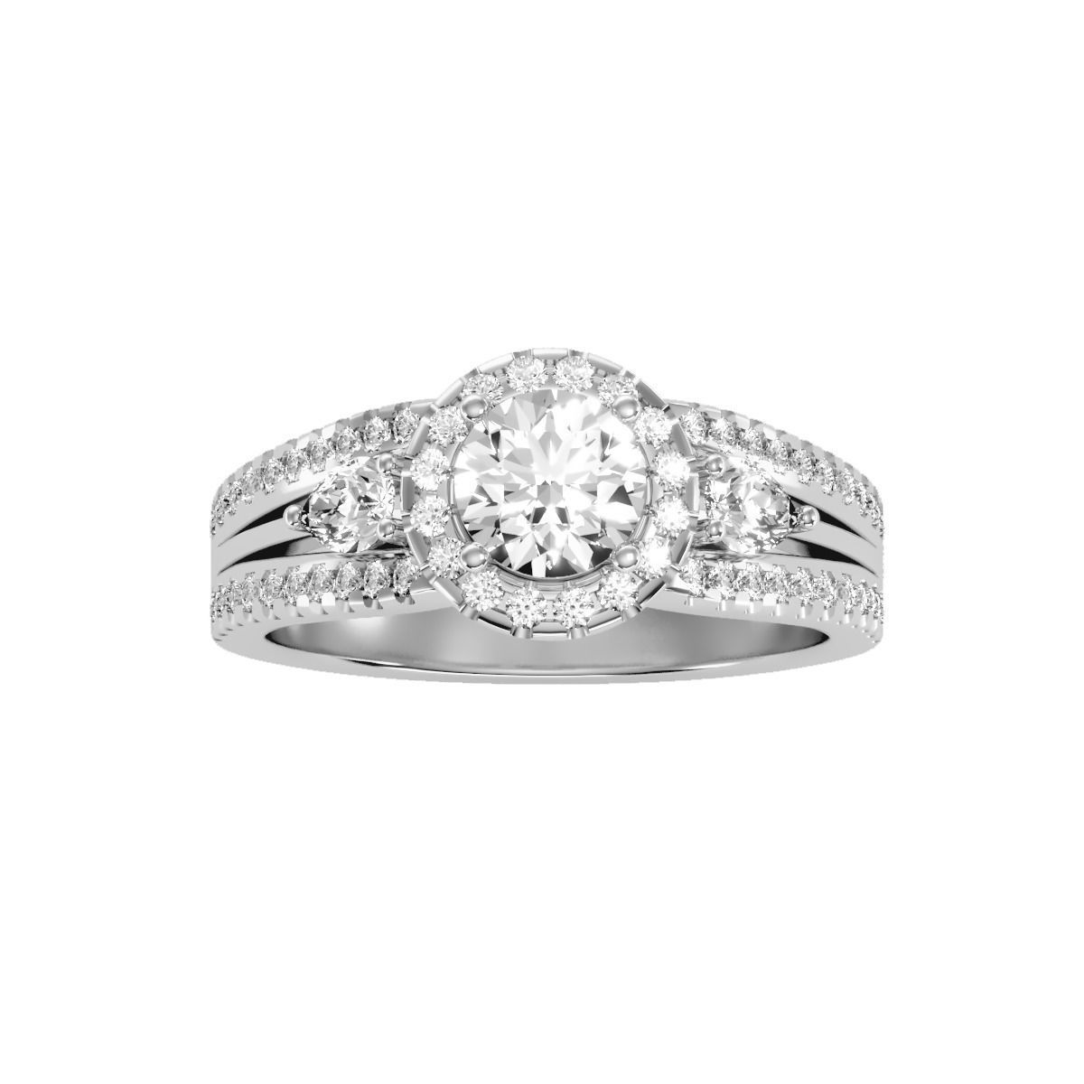 solitaire wedding engagement women ring 3dm render detail 3D print model_24