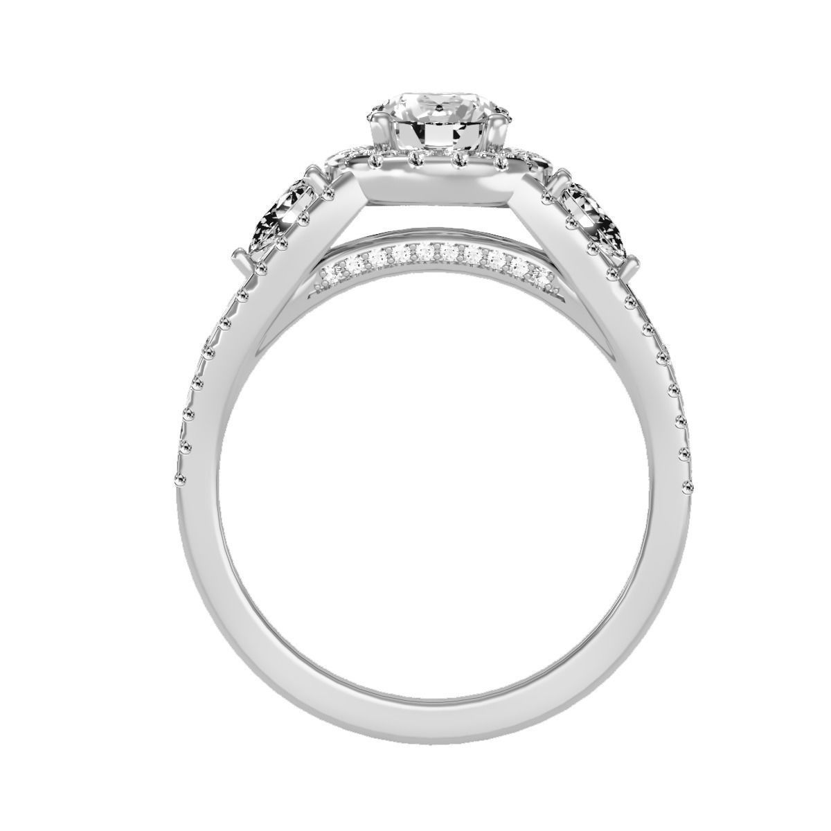 solitaire wedding engagement women ring 3dm render detail 3D print model_4