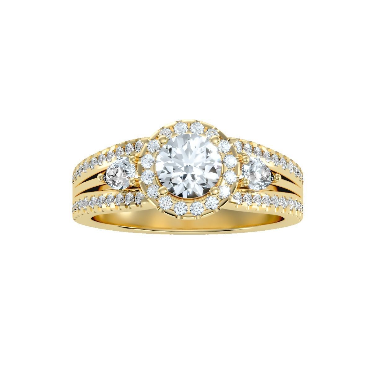 solitaire wedding engagement women ring 3dm render detail 3D print model_11