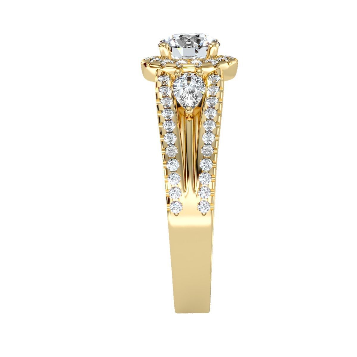 solitaire wedding engagement women ring 3dm render detail 3D print model_27