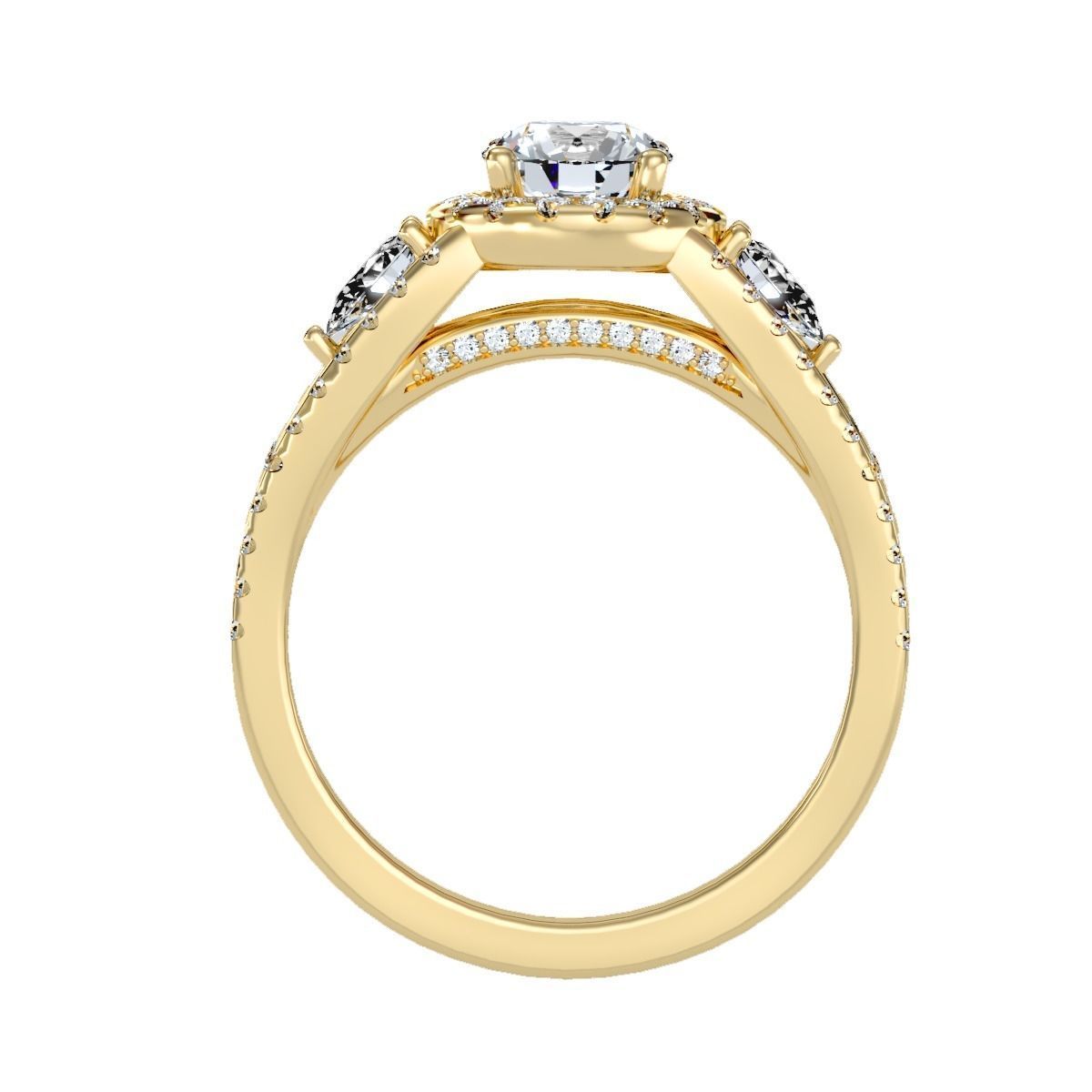 solitaire wedding engagement women ring 3dm render detail 3D print model_25