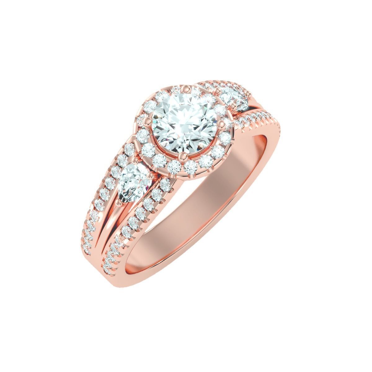 solitaire wedding engagement women ring 3dm render detail 3D print model_16