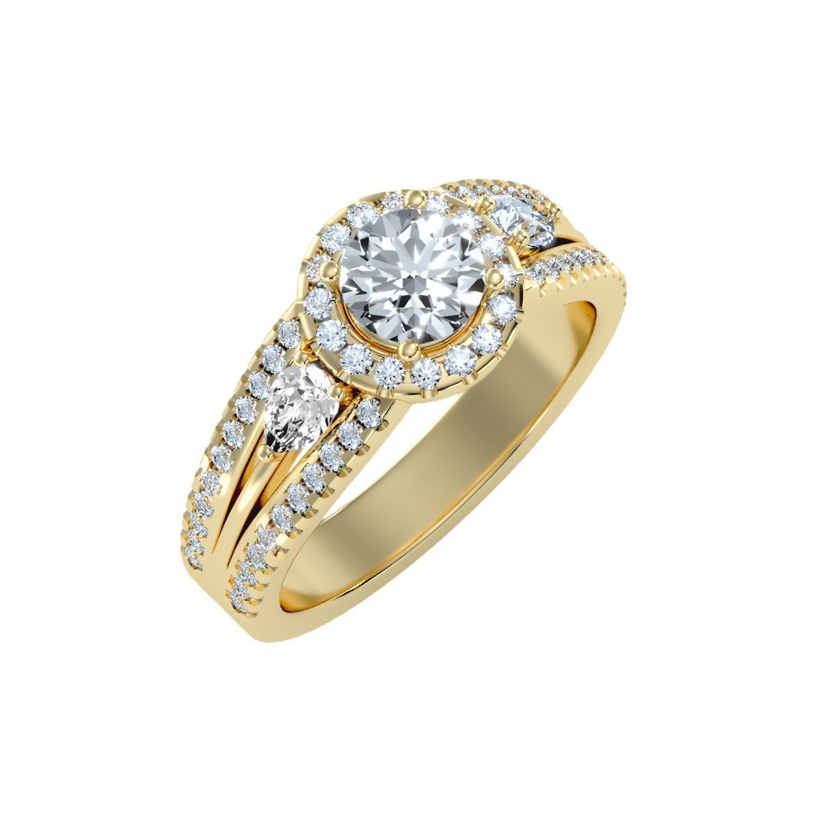 solitaire wedding engagement women ring 3dm render detail 3D print model_9