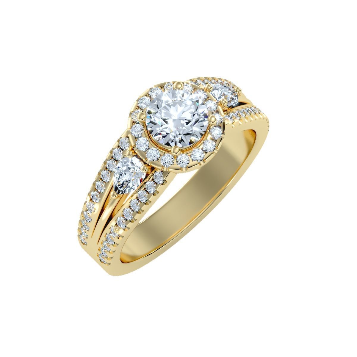 solitaire wedding engagement women ring 3dm render detail 3D print model_26