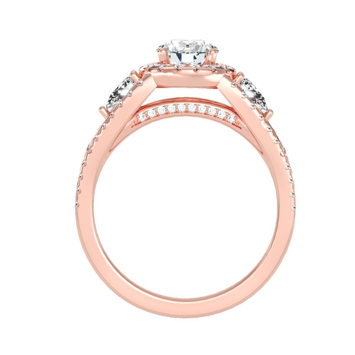 solitaire wedding engagement women ring 3dm render detail 3D print model_13