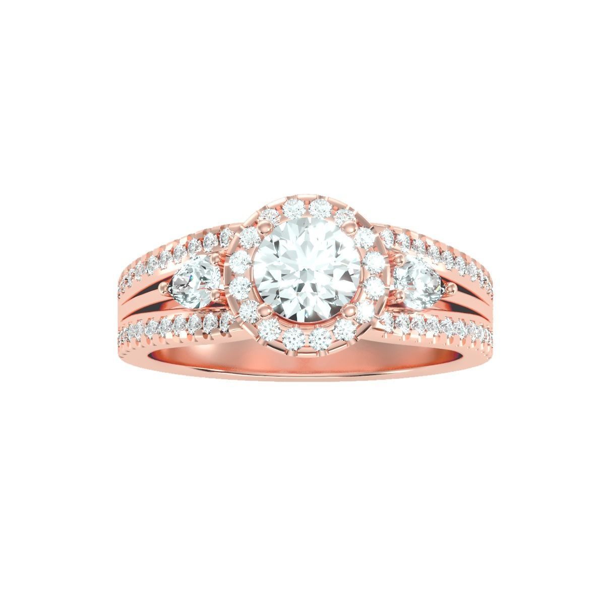 solitaire wedding engagement women ring 3dm render detail 3D print model_19
