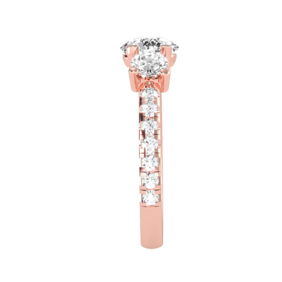 solitaire wedding engagement women ring 3dm render detail 3D print model_2