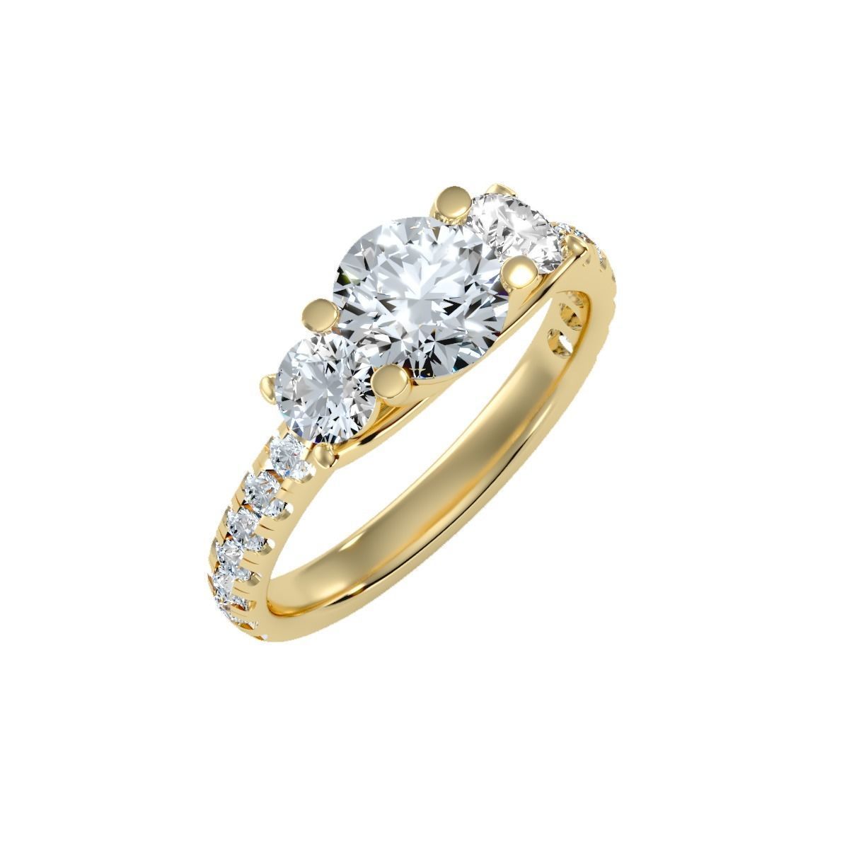 solitaire wedding engagement women ring 3dm render detail 3D print model_9