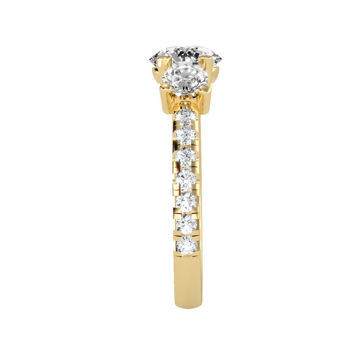 solitaire wedding engagement women ring 3dm render detail 3D print model_10