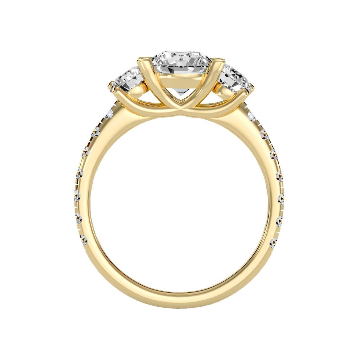 solitaire wedding engagement women ring 3dm render detail 3D print model_8
