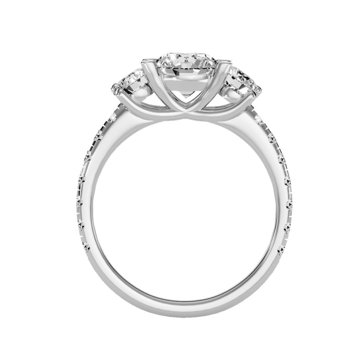 solitaire wedding engagement women ring 3dm render detail 3D print model_4