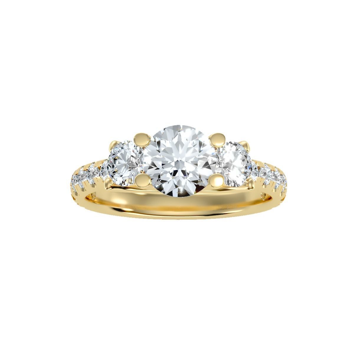 solitaire wedding engagement women ring 3dm render detail 3D print model_11