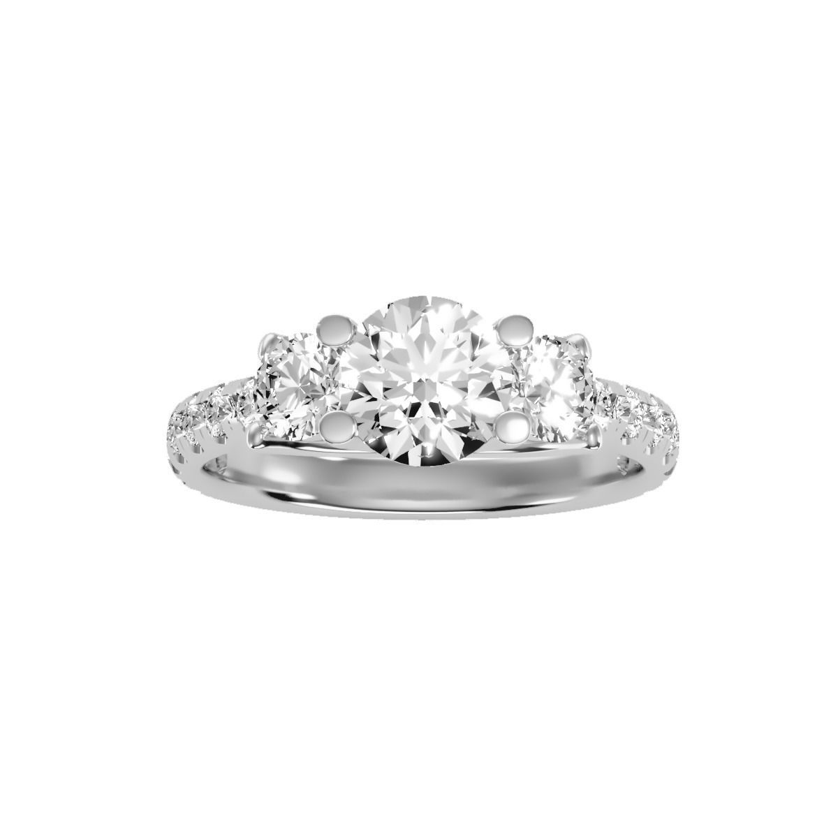 solitaire wedding engagement women ring 3dm render detail 3D print model_7