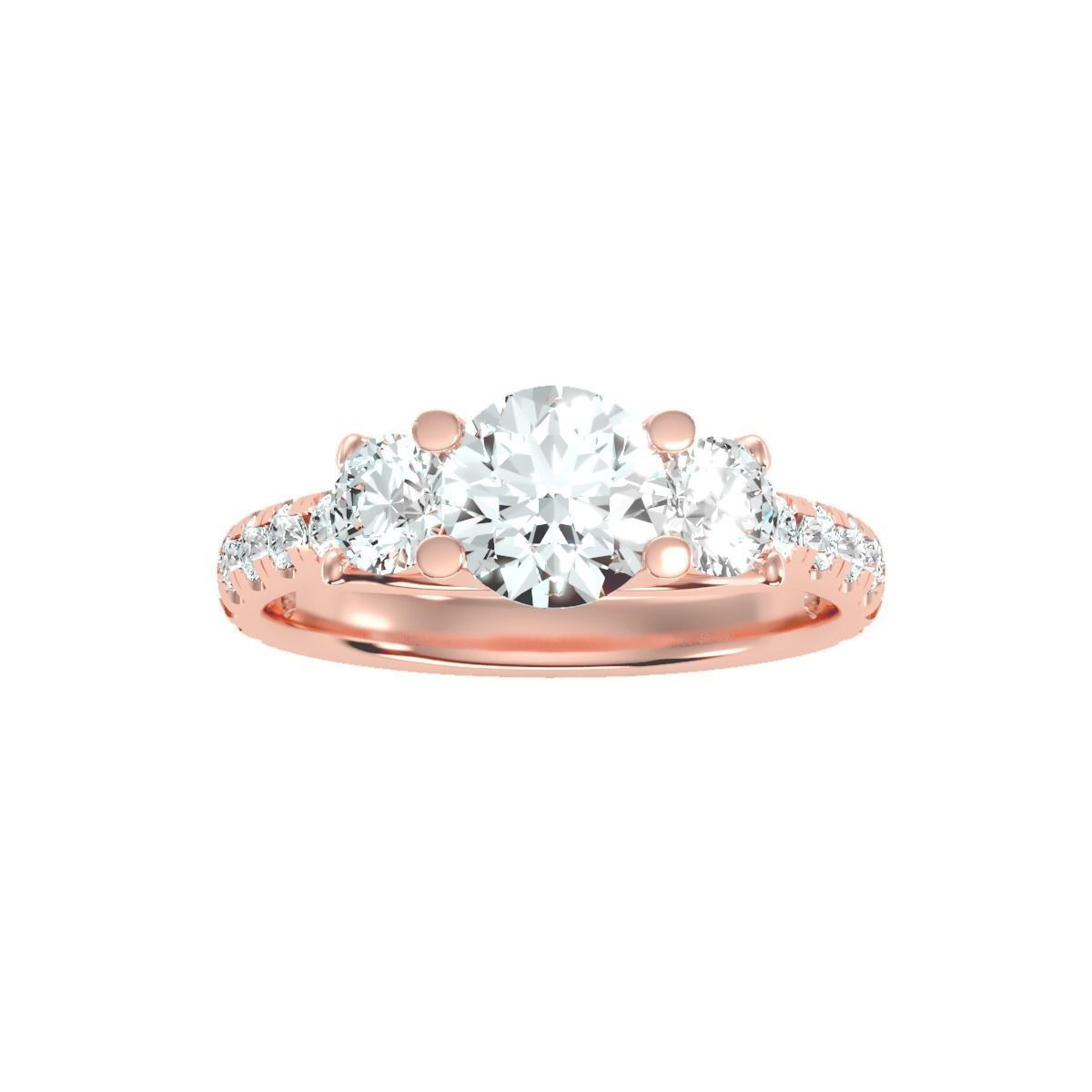 solitaire wedding engagement women ring 3dm render detail 3D print model_3