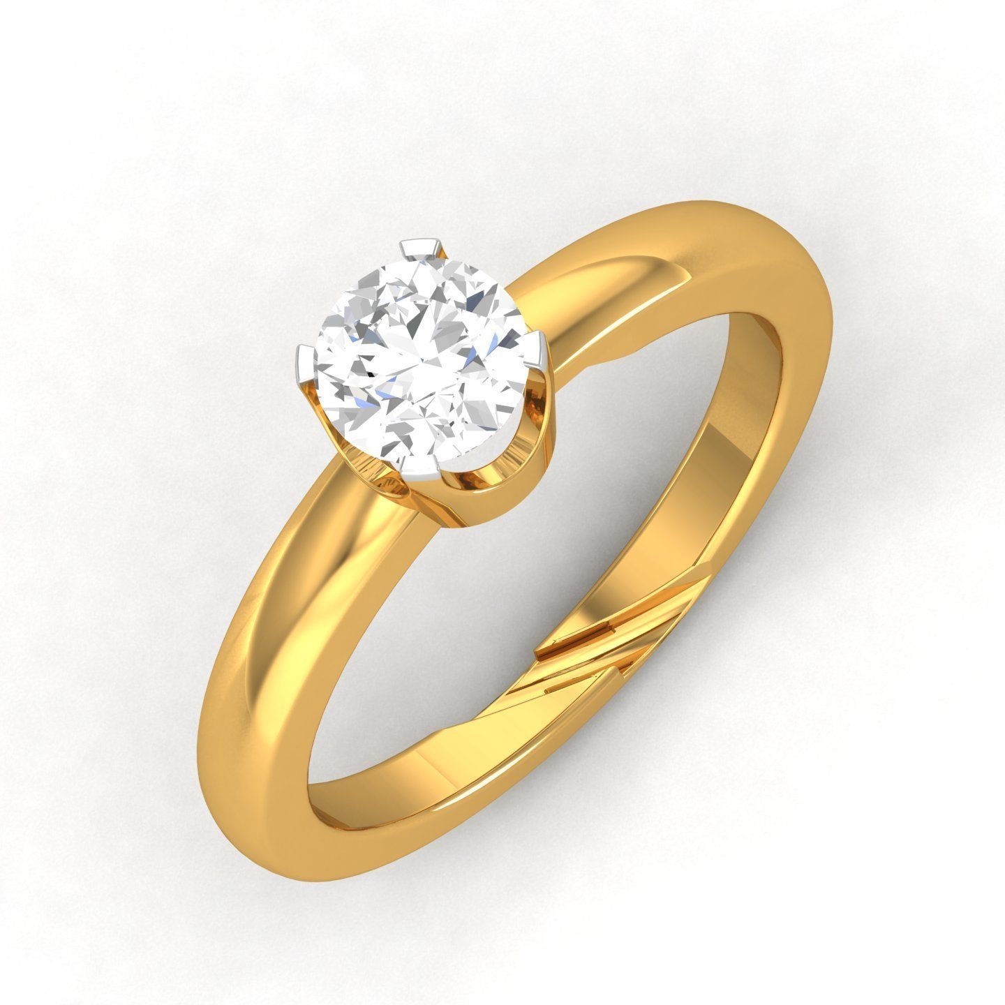 solitaire wedding engagement women ring 3dm render detail 3D print model_2