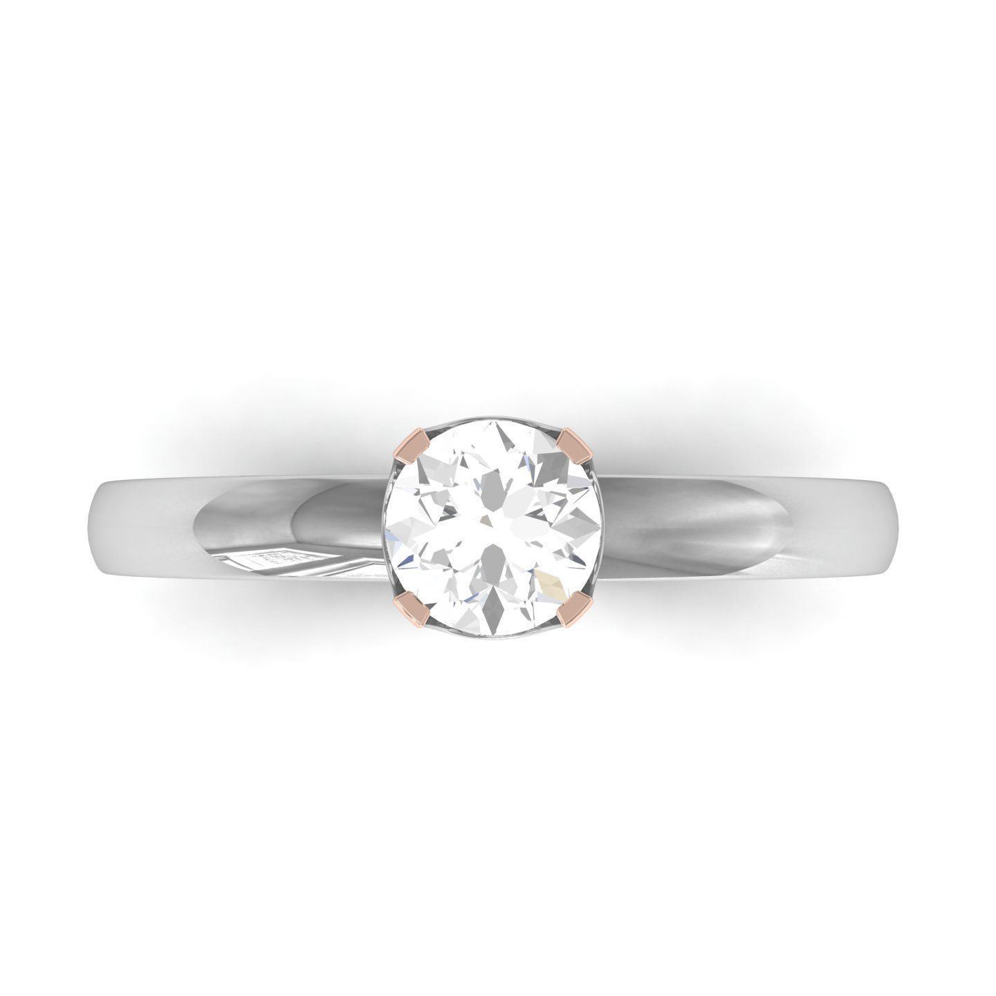 solitaire wedding engagement women ring 3dm render detail 3D print model_13