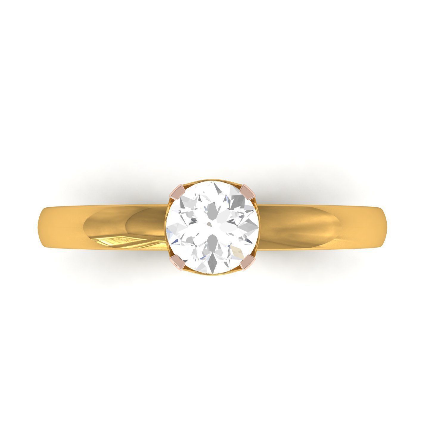 solitaire wedding engagement women ring 3dm render detail 3D print model_15