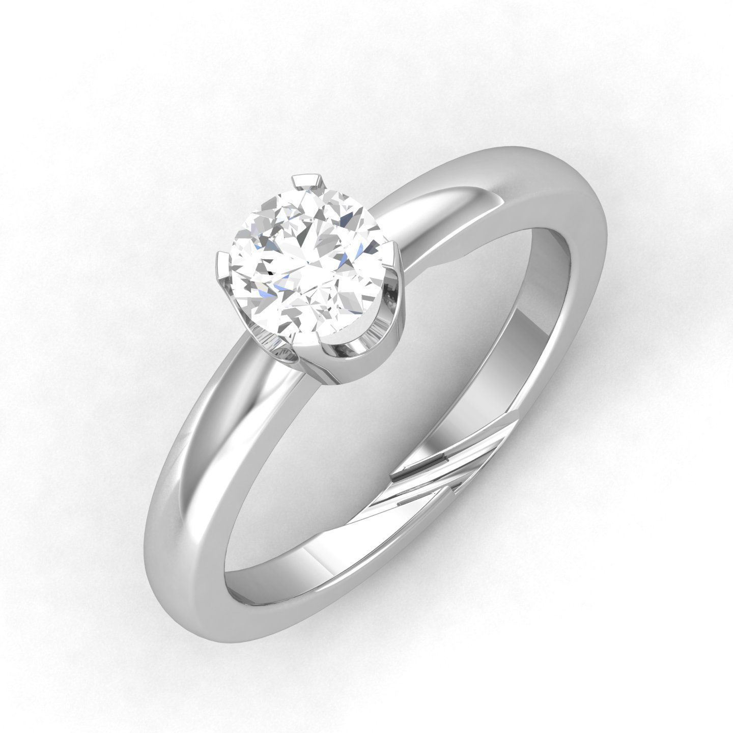 solitaire wedding engagement women ring 3dm render detail 3D print model_1