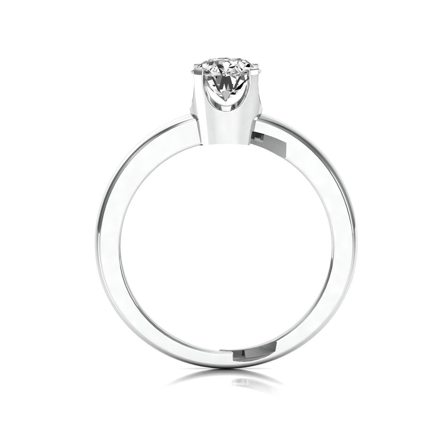 solitaire wedding engagement women ring 3dm render detail 3D print model_5