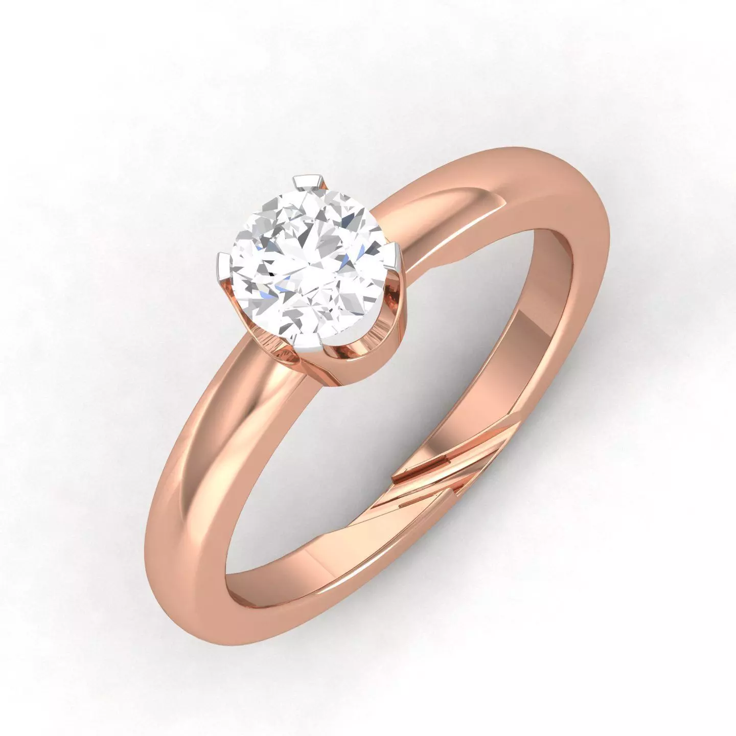 solitaire wedding engagement women ring 3dm render detail 3D print model_0