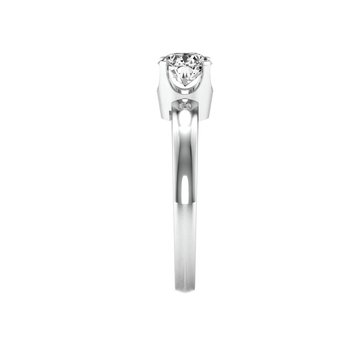 solitaire wedding engagement women ring 3dm render detail 3D print model_8