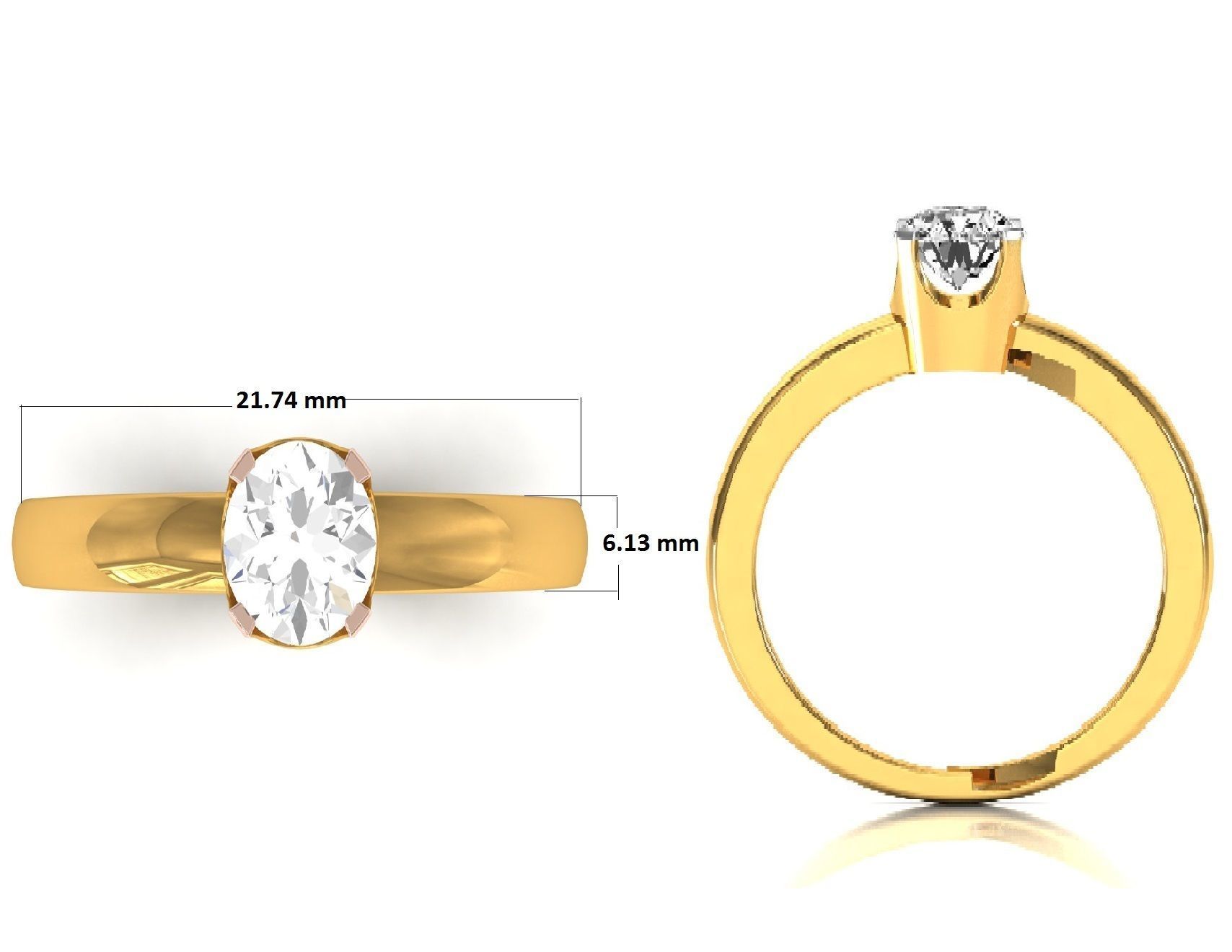 solitaire wedding engagement women ring 3dm render detail 3D print model_3