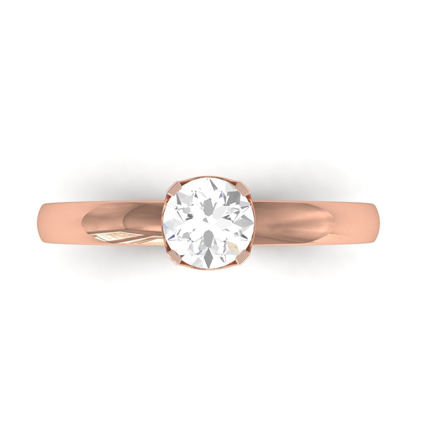solitaire wedding engagement women ring 3dm render detail 3D print model_11