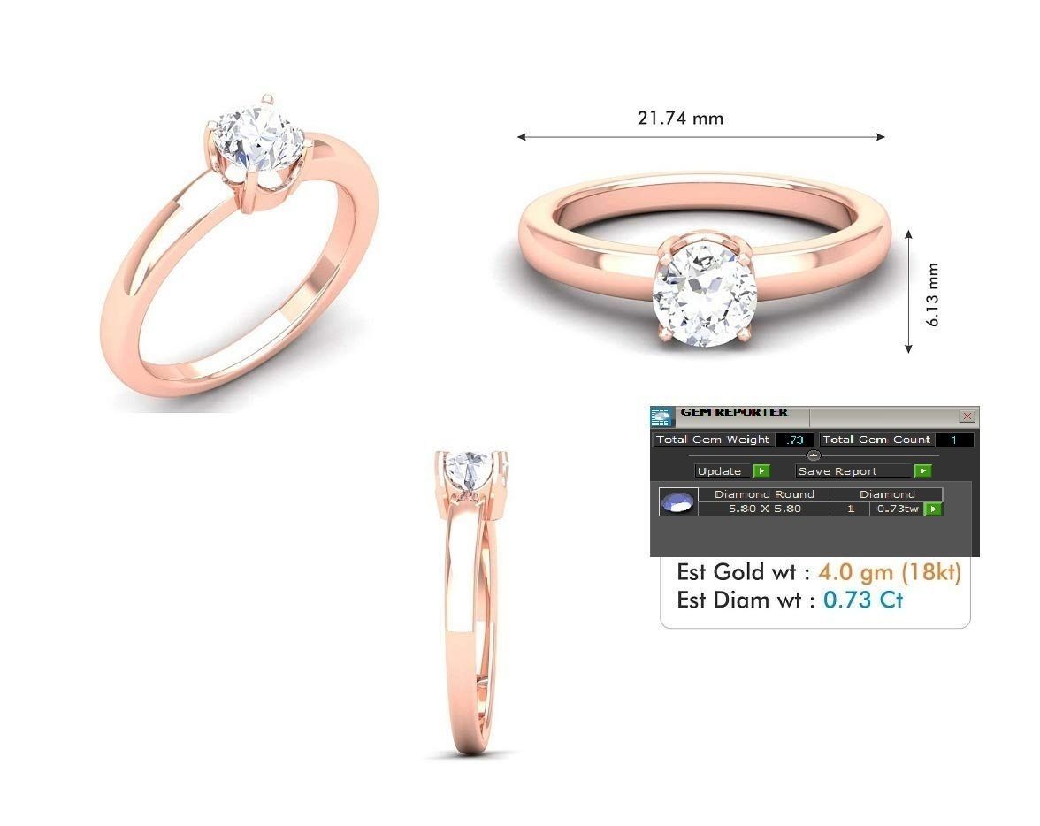 solitaire wedding engagement women ring 3dm render detail 3D print model_16