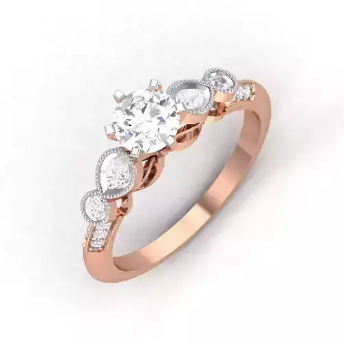 solitaire wedding engagement women ring 3dm render detail