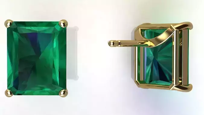 Solitaire Octagonal 10x8 mm Earring