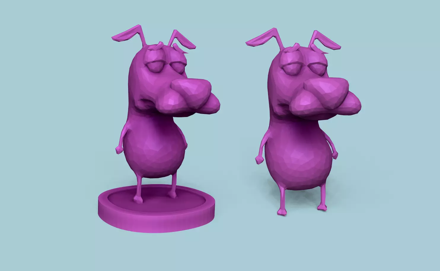 Courage - The Cowardly Dog - Low Poly Printable Miniature 3D print model